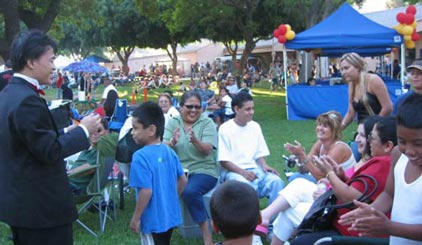 Magician entertains citizens of El Monte for the 4th of July